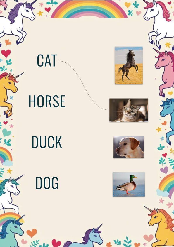 Preview of Connect Words with Pictures printable