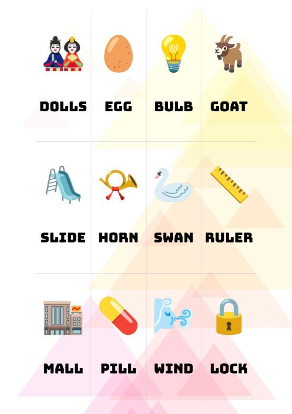 Preview of Labeled Word Grid printable